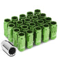Acorn Style Aluminum Lug Nuts M12 x 1.25 Green 16pcs + 4 Locks