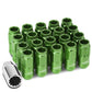 Acorn Style Aluminum Lug Nuts M12 x 1.25 Green 16pcs + 4 Locks