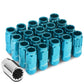 M12 x 1.25 Acorn Style Lug Nuts 50mm Tall Light Blue Aluminum 16pcs