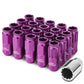M12 x 1.25 Acorn Style Lug Nuts Set - Purple Aluminum 16pc + 4 Locks