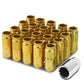 Aluminum Acorn Lug Nuts M12x1.5 50mm 21mm OD 16pcs + 4 Locks Gold