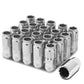 Aluminum Lug Nuts M12 x 1.5 Acorn Style 16pc + 4 Locks Silver