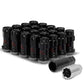 M12 x 1.25 Aluminum Lug Nuts 16pc + 4 Locks Black Closed End