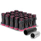 M12 x 1.25 Aluminum Lug Nuts Lock Nut Style 16pcs + 4 Locks Black Pink