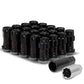 M12 x 1.5 Aluminum Lug Nuts with Locks 16pc Set - Black