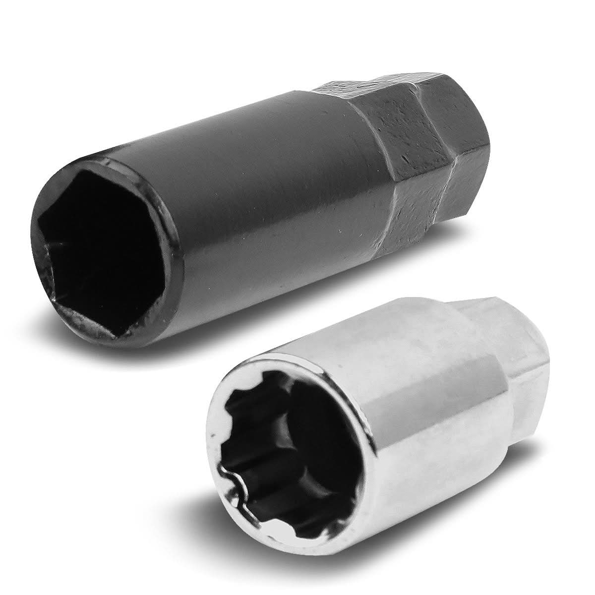 M12 x 1.5 Aluminum Lug Nuts 16pc Set with Locks - Black/Blue
