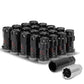 Aluminum Lug Nuts M12x1.5 Lock Style 16pcs + 4 Locks Black