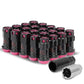 M12 x 1.5 Aluminum Lug Nuts Lock Style 16pc Set Black Pink