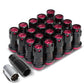 M12 x 1.5 Aluminum Lug Nuts Lock Style 16pc Set Black Pink