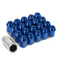 Acorn Style Aluminum Lug Nuts M12x1.25 20pc Set - Blue