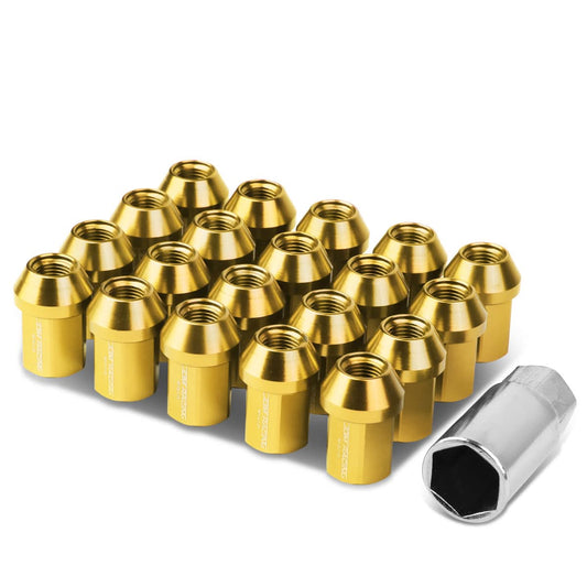 Universal Aluminum M12x1.25 Acorn Style Lug Nuts 20pc Set - Gold