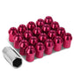 M12 x 1.25 Acorn Style Lug Nuts - 20pc Set Pink Aluminum