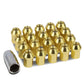 M12 x 1.5 Acorn Style Lug Nuts 35mm Gold Aluminum 20pc Set