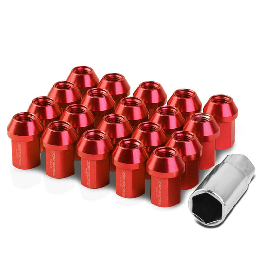 M12 x 1.5 Acorn Style Aluminum Lug Nuts - 35mm Red 20pc Set