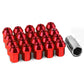 M12 x 1.5 Acorn Style Aluminum Lug Nuts - 35mm Red 20pc Set