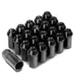 M12 x 1.5 Acorn Style Extended Lug Nuts - Aluminum Black 20pc Set