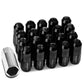 M12 x 1.25 Extended Closed End Lug Nuts 20pc Set Aluminum