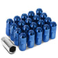 M12 x 1.25 Extended Grooved Shank Lug Nuts 20pc Set - Aluminum