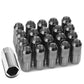 M12 X 1.25 Extended Grooved Shank Lug Nuts 20pc Set - Aluminum