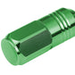 M12 x 1.25 Extended Closed End Lug Nuts 20pc Set Aluminum Green