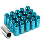 Aluminum Lug Nuts M12x1.25 50mm Grooved Shank Extended Closed End 20pc