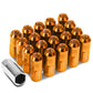 M12 x 1.25 Extended Grooved Shank Lug Nuts - 20 Piece Set Aluminum