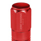 M12 x 1.25 Extended Grooved Shank Lug Nuts 50mm Red Aluminum 20pc