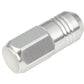 M12 x 1.25 Aluminum Lug Nuts - Grooved Shank Extended 50mm 20pc Silver