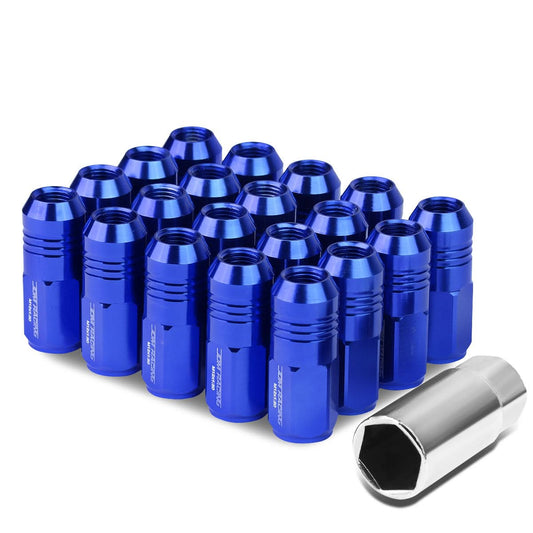 M12 x 1.5 Extended Grooved Shank Lug Nuts 20pc Set - Aluminum