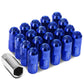 M12 x 1.5 Extended Grooved Shank Lug Nuts 20pc Set - Aluminum
