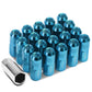 M12 x 1.5 Extended Closed End Lug Nuts 50mm Tall Aluminum 20pc Set
