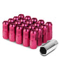 M12 x 1.5 Extended Closed End Lug Nuts 50mm Pink Aluminum 20pc Set