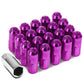 M12 x 1.5 Purple Aluminum Lug Nuts 50mm Extended Closed End 20pc