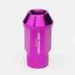 M12x1.5 Extended Acorn Knurled Lug Nuts - 44mm Purple Aluminum 20pc