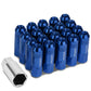 M12 x 1.25 Extended Lug Nuts 60mm Rib Shank 20pc Set Aluminum