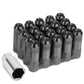 M12 x 1.25 Extended Rib Shank Lug Nuts 60mm Gun Metal Aluminum 20pc