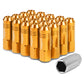Extended Lug Nuts M12x1.5 Rib Shank Open End 20PC Set Aluminum