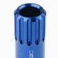 M12 x 1.25 Extended Open End Lug Nuts w/ Locks - Blue Aluminum