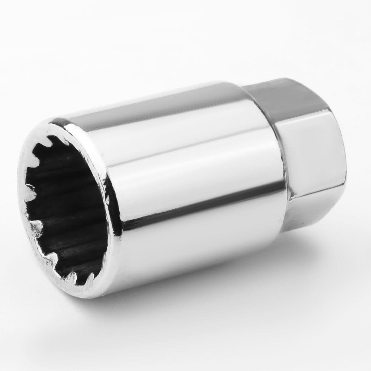M12 x 1.25 Extended Open End Lug Nuts with Locks - Aluminum Gold