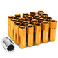 M12 x 1.25 Extended Aluminum Lug Nuts with Locks - Orange 16pc Set