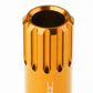 M12 x 1.25 Extended Aluminum Lug Nuts with Locks - Orange 16pc Set