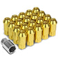 M12 x 1.25 Extended L40 Style Lug Nuts 20pc Set with Locks - Aluminum