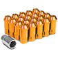 L40 Style Extended Lug Nuts - M12 x 1.5 - 50mm - Orange Aluminum