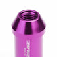 Aluminum L40 Style Extended Lug Nuts M12x1.5 50mm Purple 20pc w/ Locks
