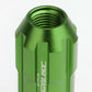 M12 x 1.25 Spline Lug Nuts Extended Open End Green Aluminum 20pc