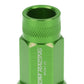 M12x1.25 Aluminum Lug Nuts - 50mm Extended Acorn Knurled - Green 20pc