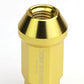 M12x1.5 Aluminum Lug Nuts 50mm Acorn Knurled Extended Open End 20pc Gold