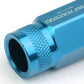 M12x1.5 Aluminum Acorn Knurled Lug Nuts 50mm Extended Light Blue 20pc