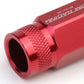 M12x1.5 Aluminum Lug Nuts - Acorn Knurled Extended 50mm Red 20pc