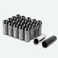 M12 x 1.25 Extended Steel Acorn Lug Nuts w/ Aluminum Cover Gun Metal 20pc